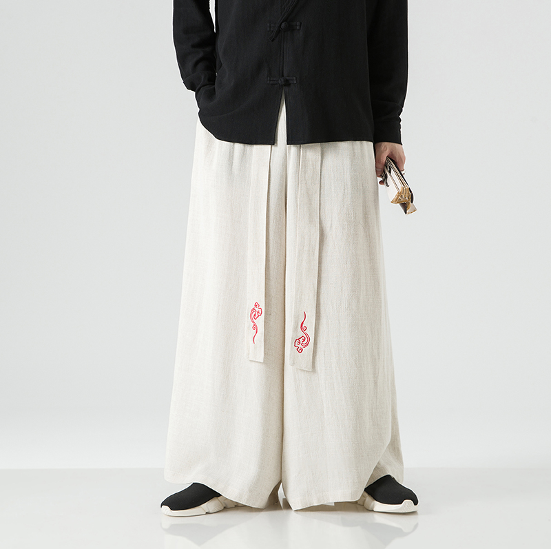 Men'S Fashion Linen Pants - 2023 Mode Männer Leinen weites Bein