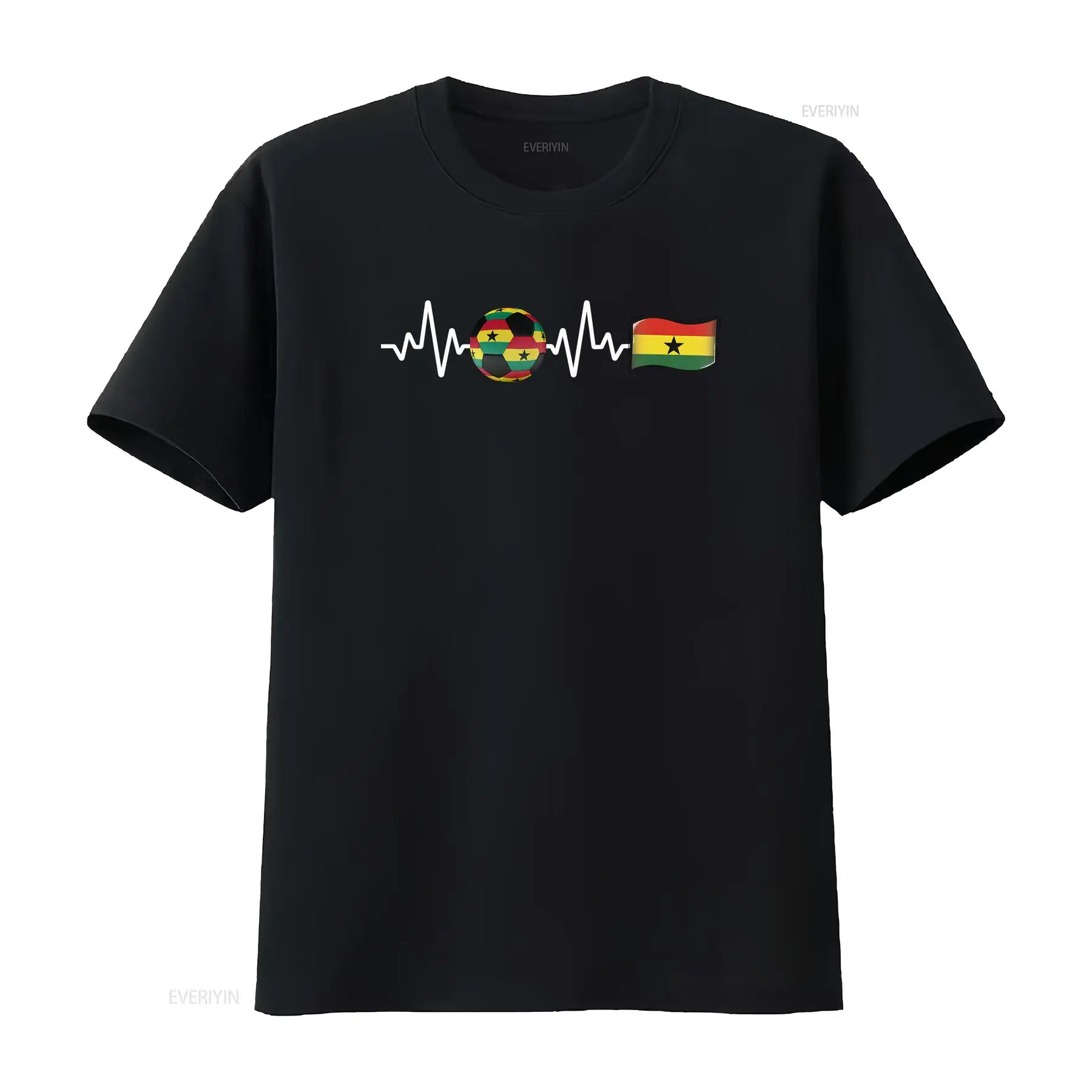 Men'S Fashion Qatar - Ghana Black Star Qatar Heartbeat T-Shirt
