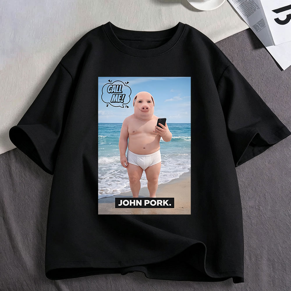 Fashion Mens Shirt - John Pork Is Calling Lustiges Meme-Grafik-T-Shirt