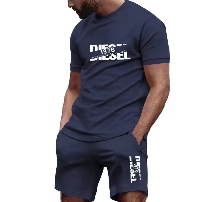 Mens Fashion Wear - 2026 Neues Sommer-Herren-T-Shirt+Shorts-Set Bedruckt Modisch Lässig