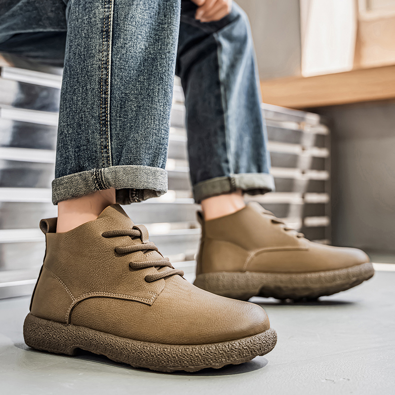 Men'S Fashion Footwear - Herren-Stiefeletten, braune kurze Stiefel, luxuriöse Schuhe