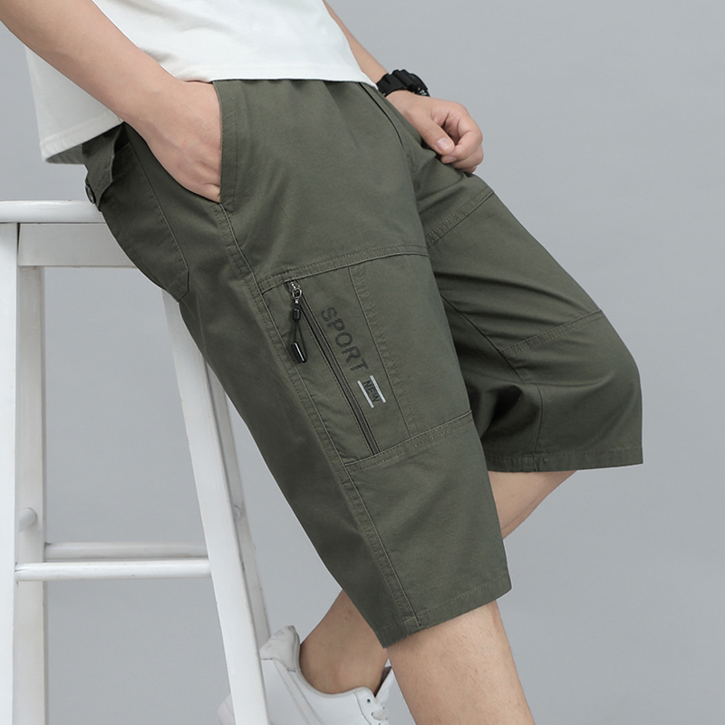 Cargo Jogger Pants - Herren Cargo-Shorts, Kniehose, Reißverschlusstasche, Sommer-Baumwoll-Shorts, Klettern,