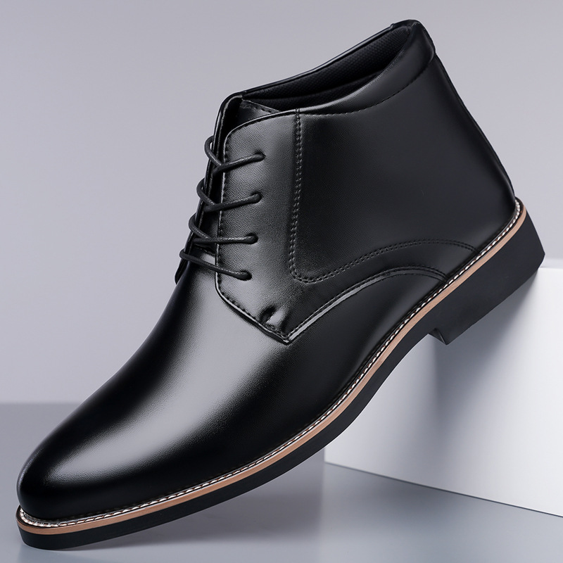 Mens Fashion Dress Shoes - Herren-Lederstiefel mit hohem Schaft, Business-Schuhe in