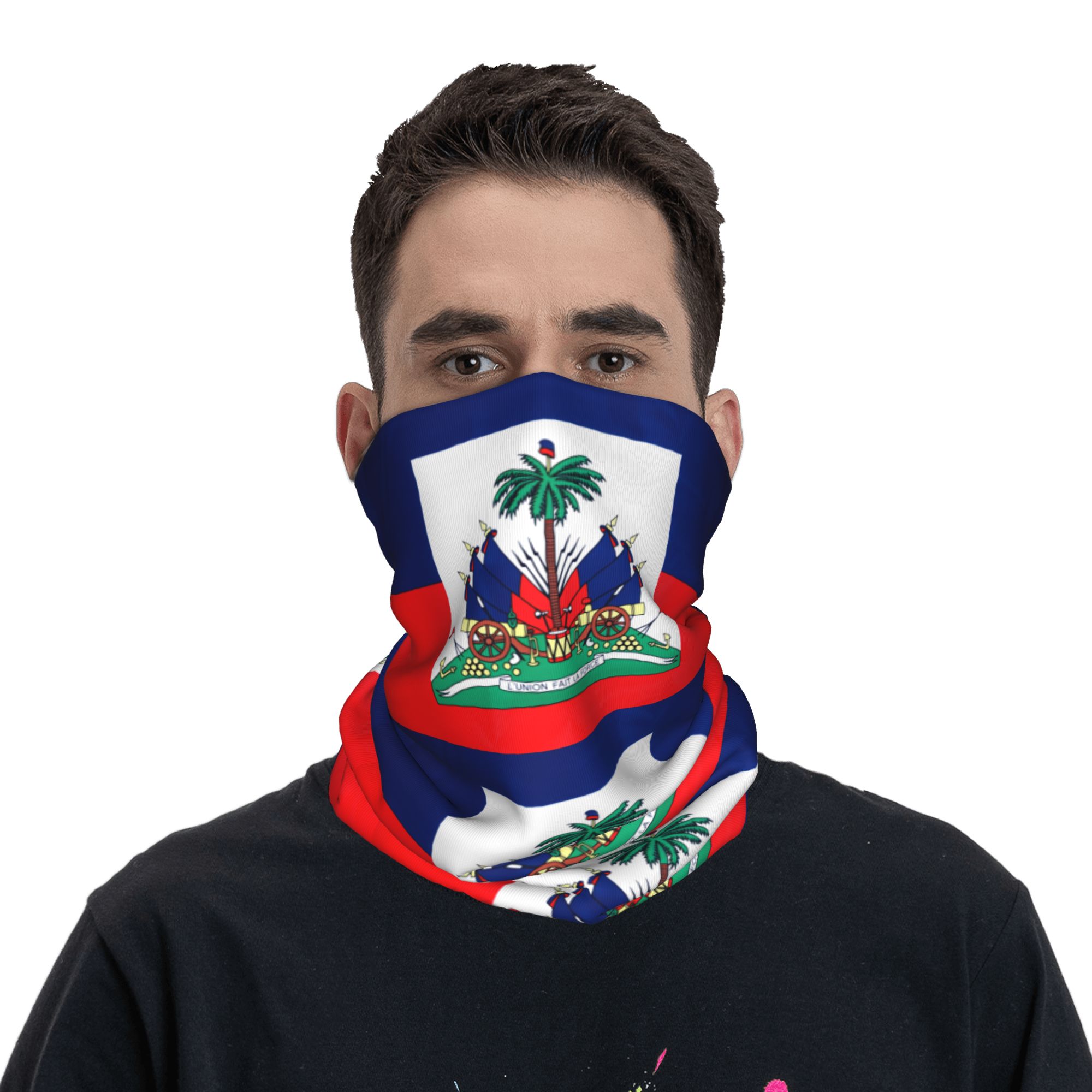 Men'S Fashion Rings - Outdoor-Sport Balaclava mit Haiti-Flagge, Fahrradmaske, Weiche