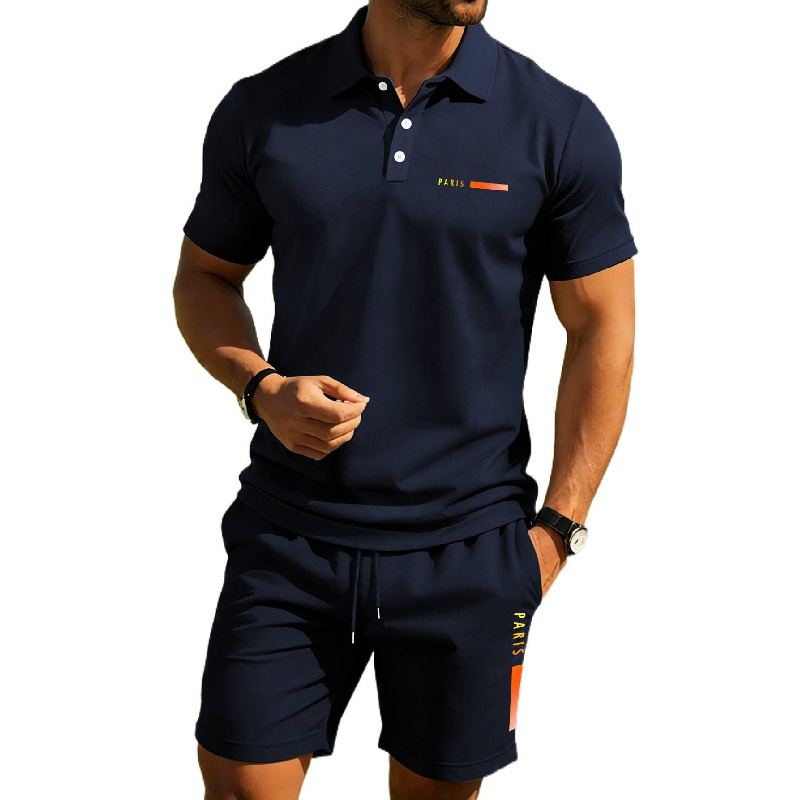 Men'S Fashion Polo Shirt - PARIS Print Herren-Poloshirt für den Sommer,