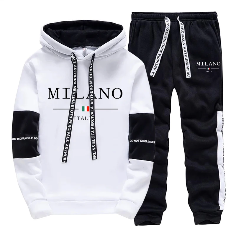 Men'S Fashion Trousers - Herren-Set/Hoodie/Hose Italien Trendiger Hoodie Sportbekleidung Outfit