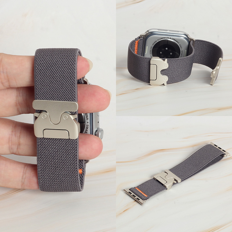 Men'S Fashion Website - Modischer, elastischer Nylon-Armband mit orangefarbenen Nähten