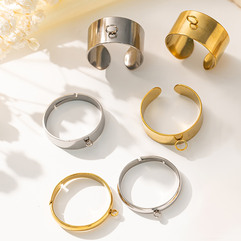Men'S Fashion Rings - 5 teile/los Edelstahl Gold Farbe Offene