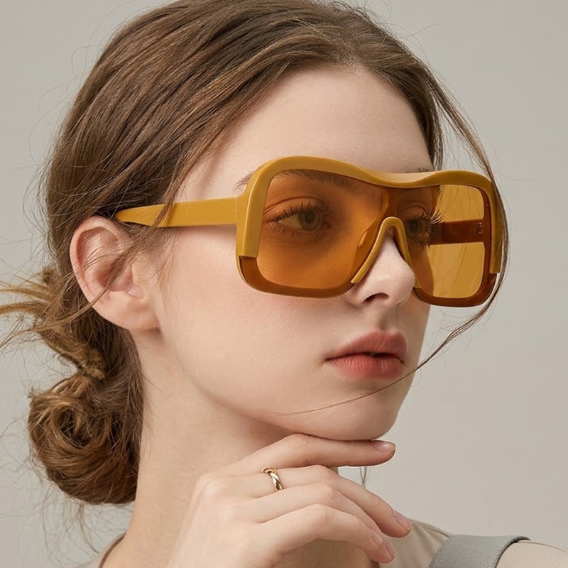 Mens Fashion Trend - SHAUNA Neue Quadratische Einteilige Sonnenbrille für