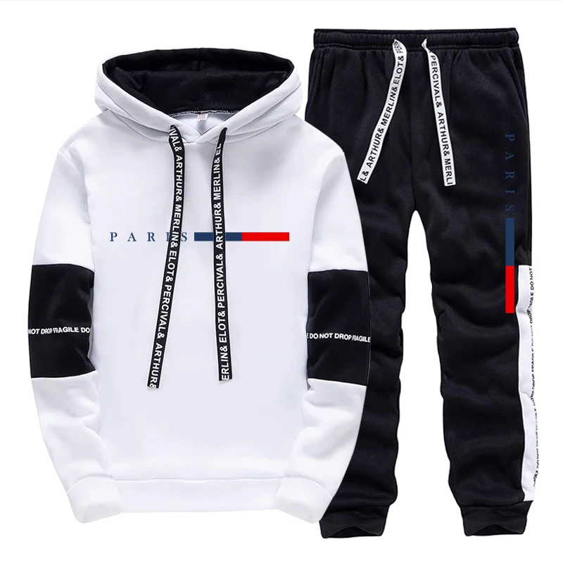 Men'S Fashion Trousers - Herren-Set/Hoodie/Hose Paris Fashion Herbst Winter Lässiger