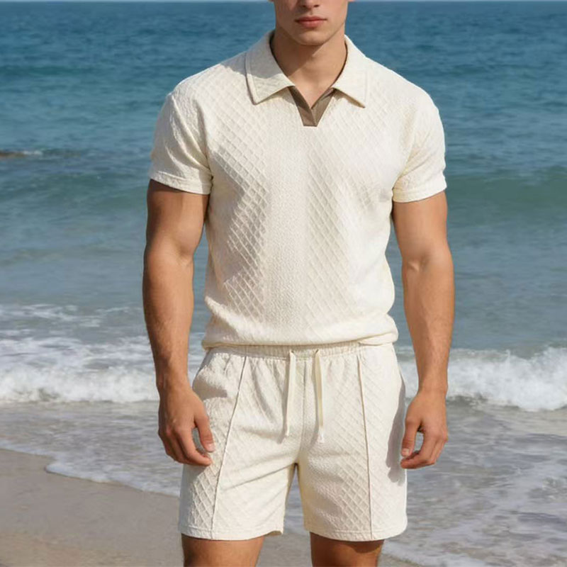 Queer Men'S Fashion - 2026 Sommer 100kg Herrenanzüge Einfarbig Waffel-Revers