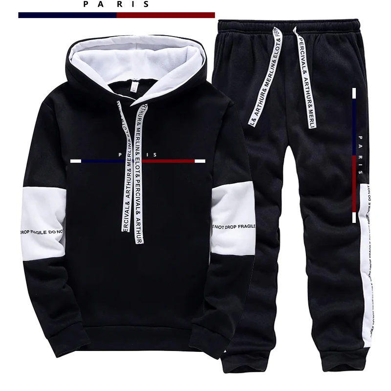 Mens Fashion Trend - Paris Fashion Bedrucktes Herren-Set/Hoodie/Hose Herbst Täglicher