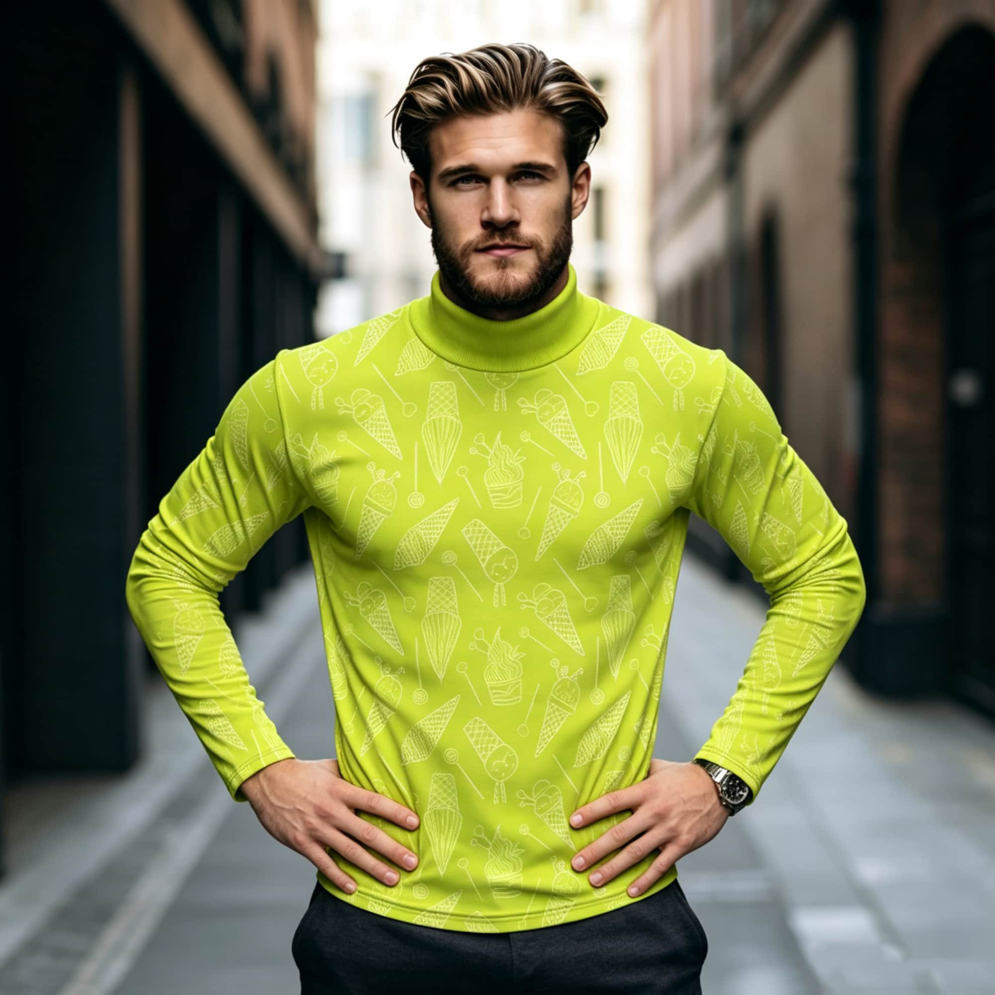 Neuartiges Dessert-Grafik-Hemd – Mens Fashion Trend Bewertung und Preis