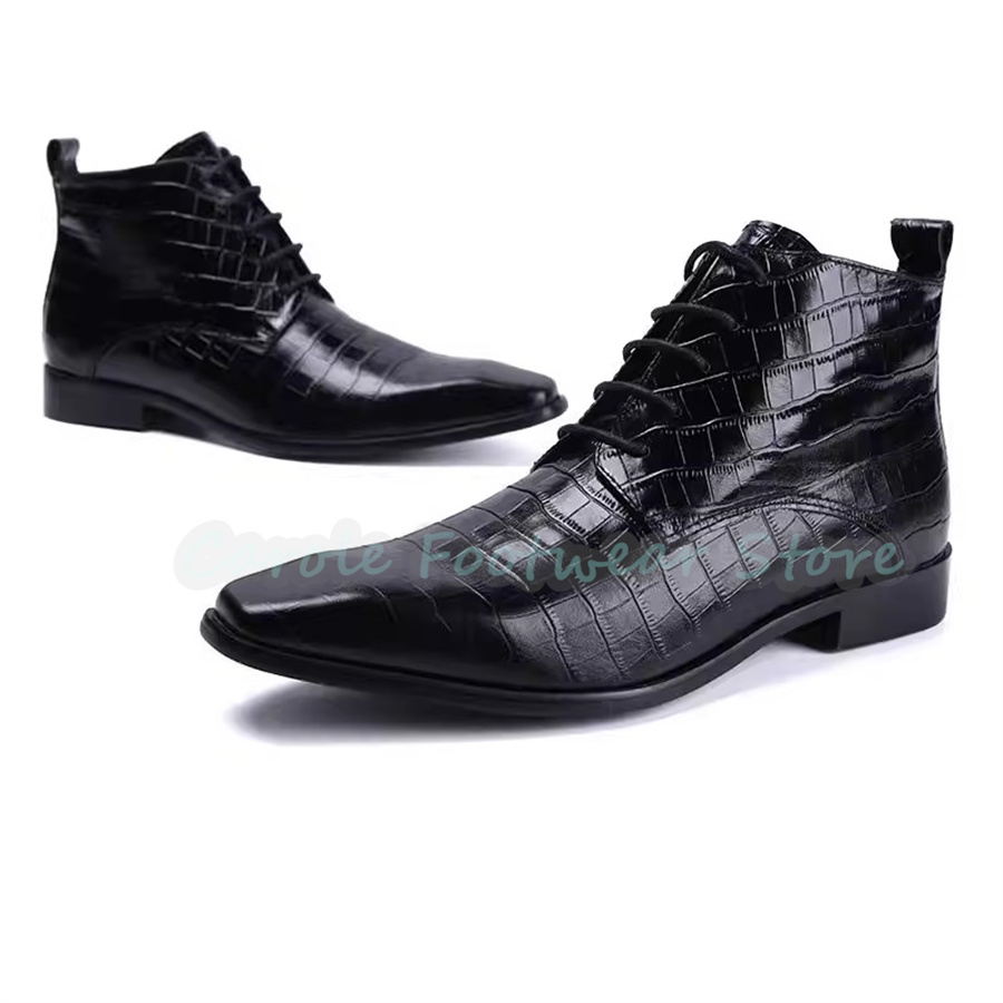 Modische Echtleder-Stiefelette – Mens Fashion Dress Shoes Bewertung und Preis