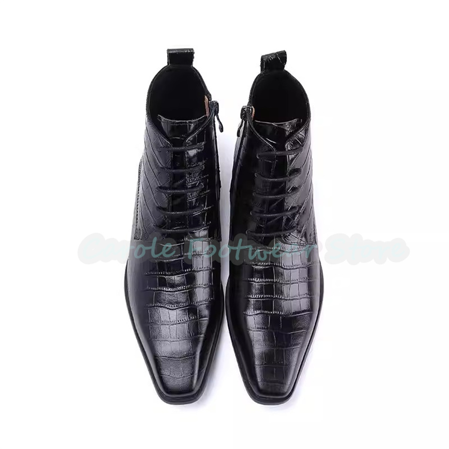 Modische Echtleder-Stiefelette – Mens Fashion Dress Shoes Bewertung und Preis