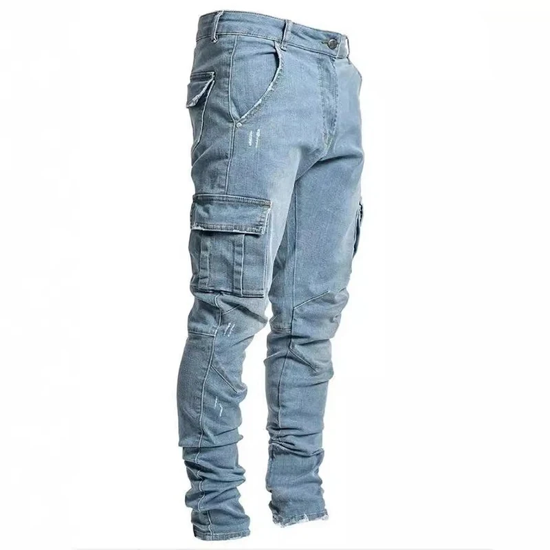 Männer Straße Elastische Denim – Cargo Jogger Pants Bewertung und Preis