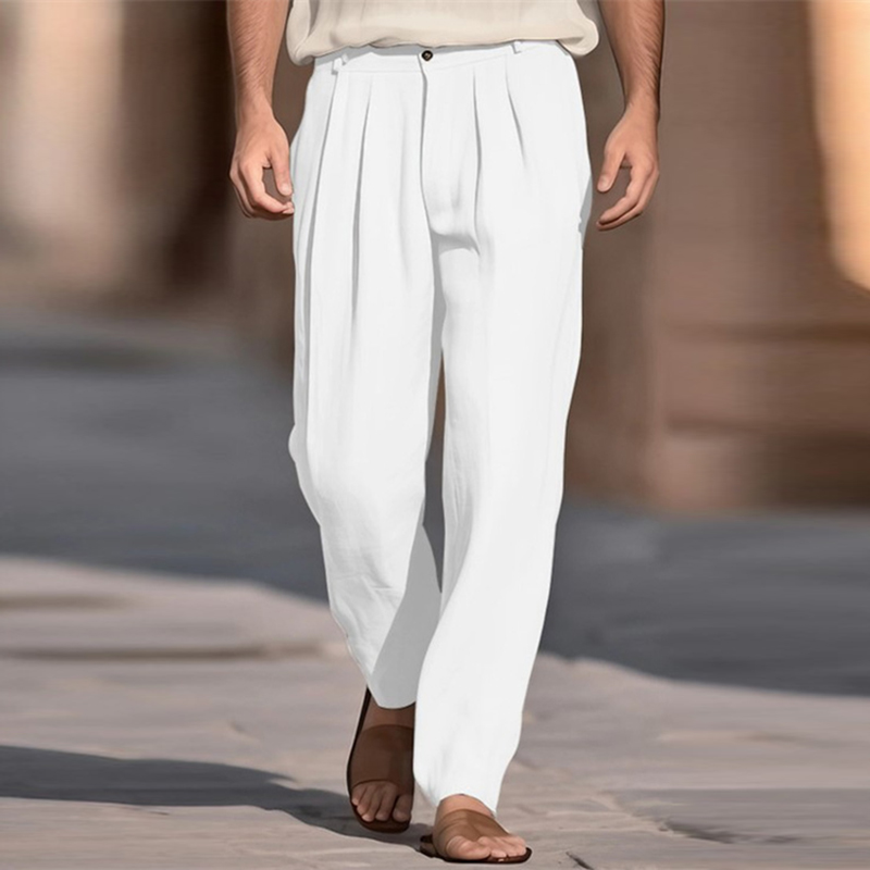 Casual Atmungsaktive Einfarbig – Men'S Fashion Linen Pants Bewertung und Preis