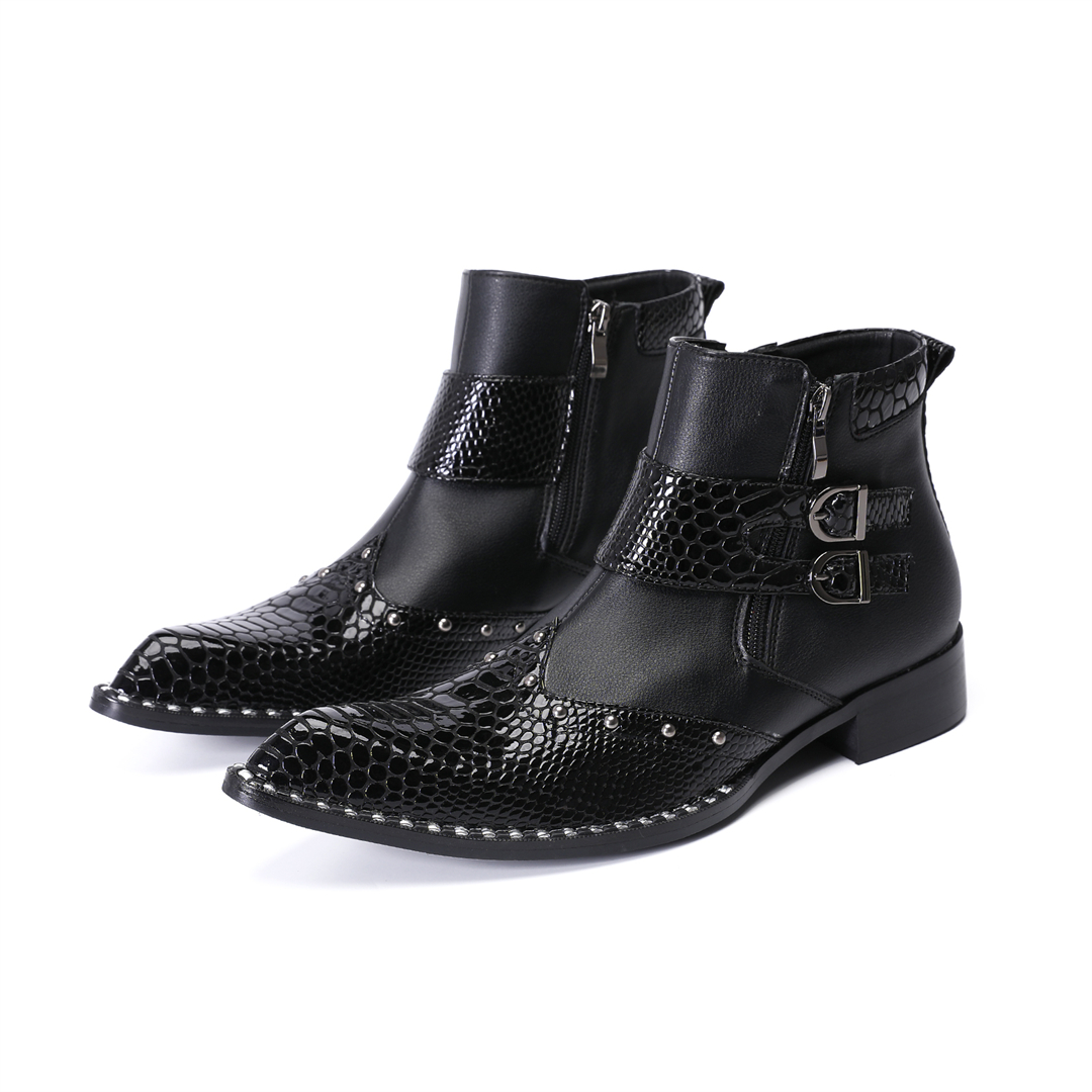 Modische Nieten-Stiefeletten m – Mens Fashion Dress Shoes Bewertung und Preis