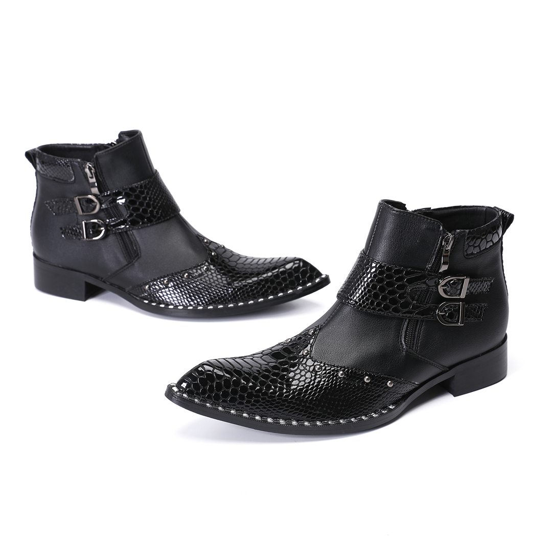 Modische Nieten-Stiefeletten m – Mens Fashion Dress Shoes Bewertung und Preis