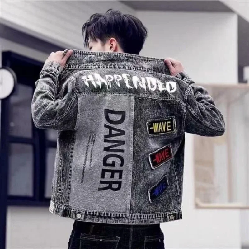 Knopf Hip Hop lässig schlank k – Mens Fashion Denim Jacket Bewertung und Preis