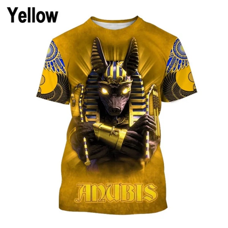 3D Gedruckt Pharao Anubis T-Sh – Men Fashion Egypt Bewertung und Preis