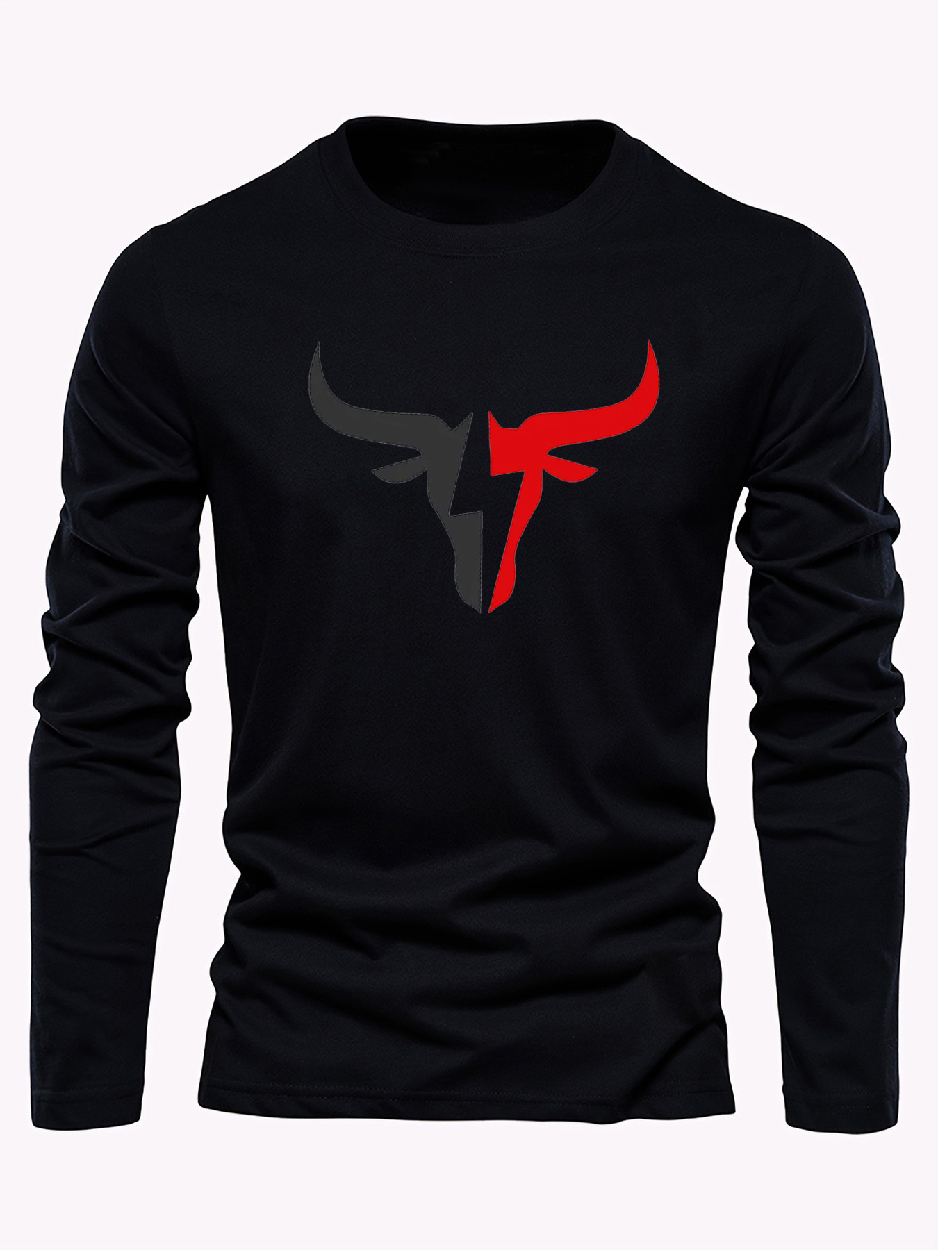 Einfarbiges Herren-Langarm-T-S – Mens Fashion Wear Bewertung und Preis