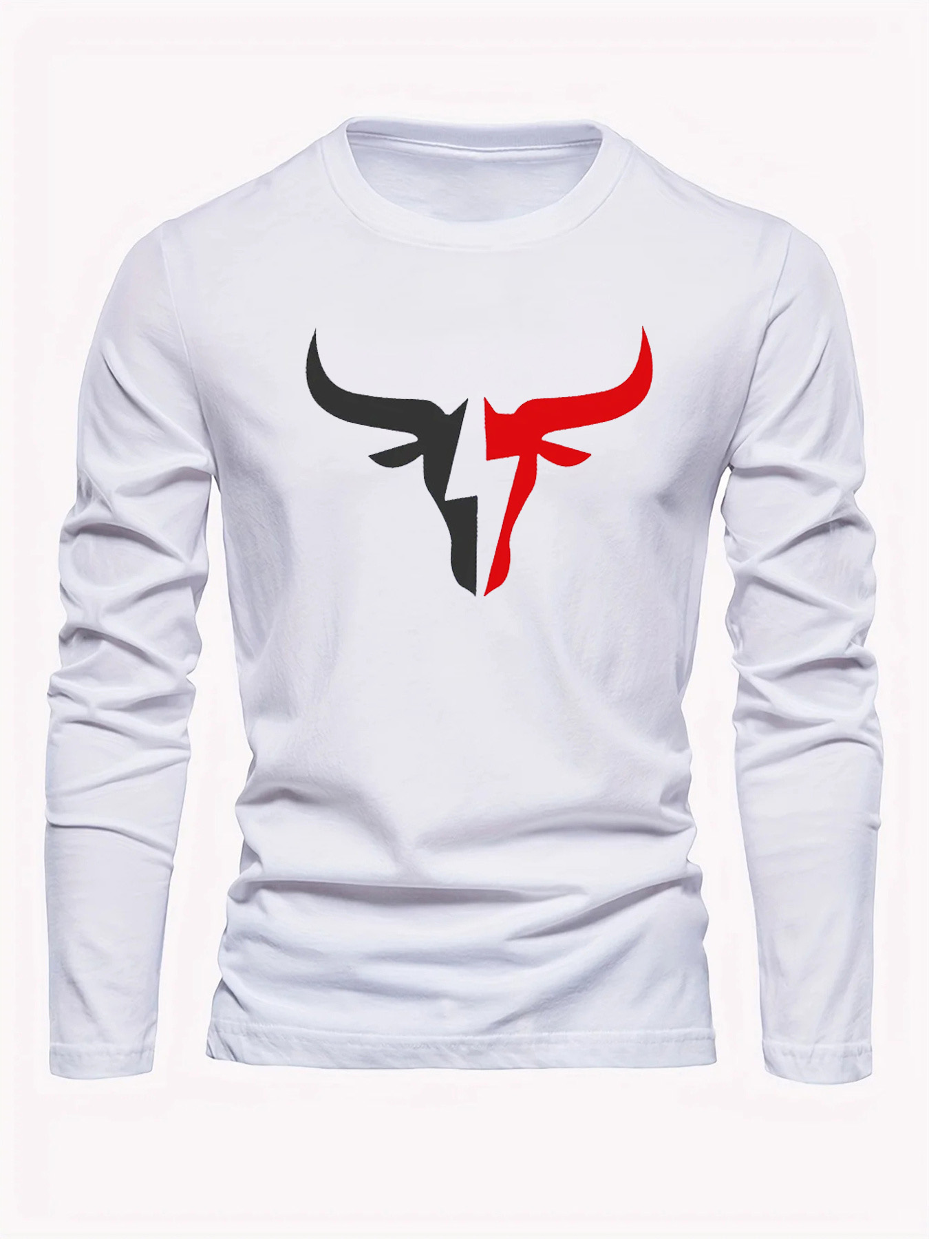 Einfarbiges Herren-Langarm-T-S – Mens Fashion Wear Bewertung und Preis