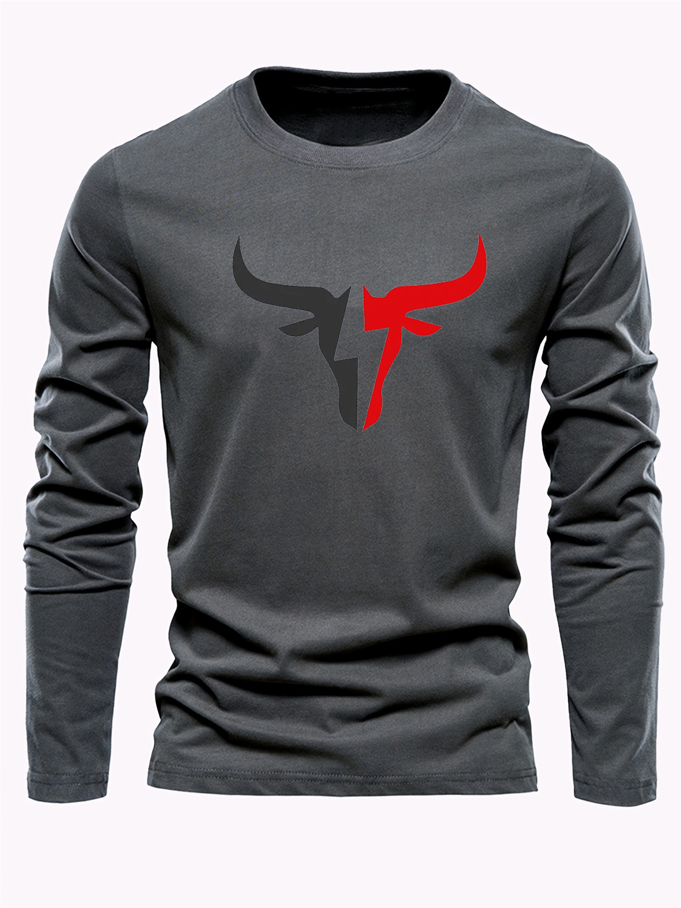 Einfarbiges Herren-Langarm-T-S – Mens Fashion Wear Bewertung und Preis