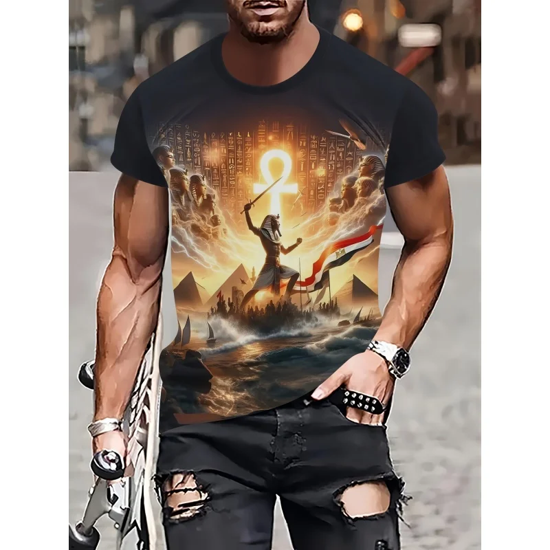 Grafik-T-Shirt mit Motiven des – Men Fashion Egypt Bewertung und Preis