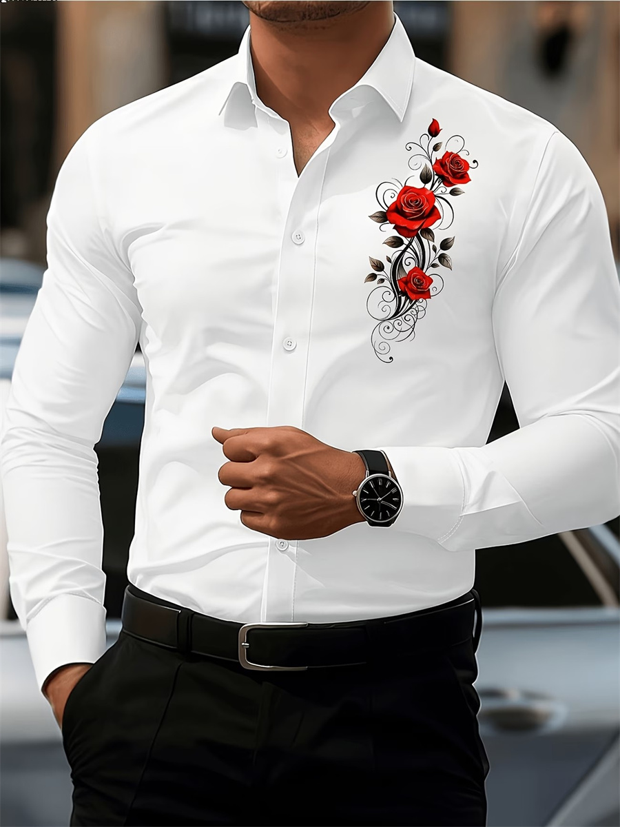 Herren Langarmhemd mit rotem R – Mens Fashion Wear Bewertung und Preis