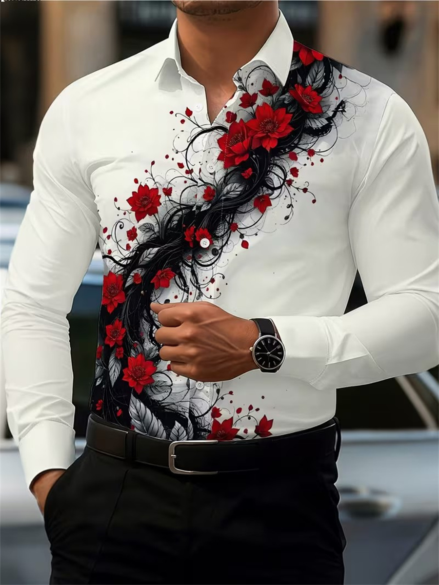 Herren Langarmhemd mit rotem R – Mens Fashion Wear Bewertung und Preis