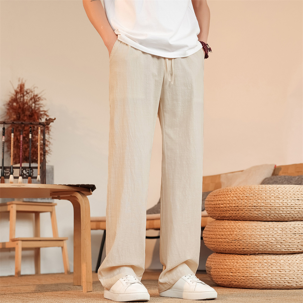 Herren Baumwoll-Leinen-Hose At – Men'S Fashion Linen Pants Bewertung und Preis