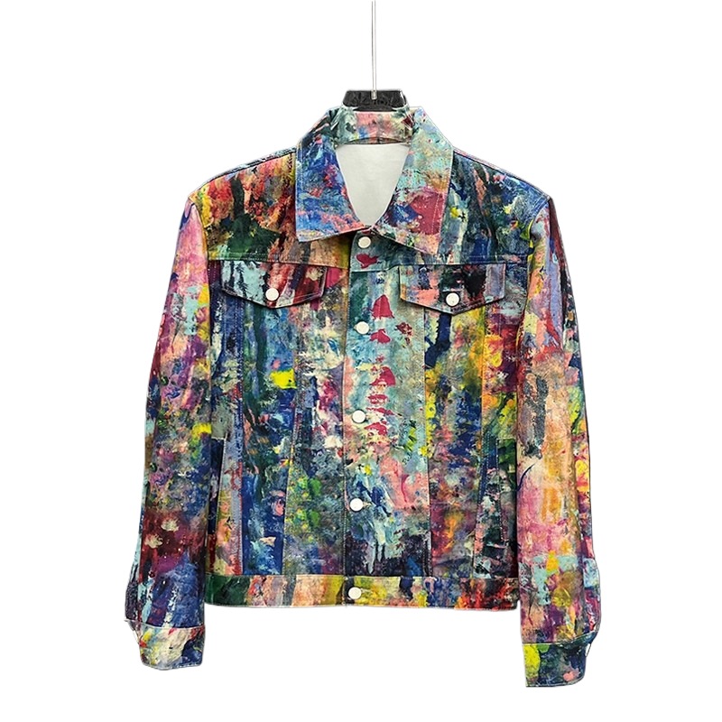 Herrenmode High-Street-Graffit – Mens Fashion Denim Jacket Bewertung und Preis