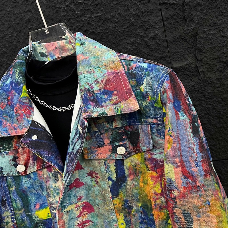 Herrenmode High-Street-Graffit – Mens Fashion Denim Jacket Bewertung und Preis